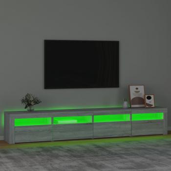 TV-Schrank mit LED-Leuchten Grau Sonoma 240x35x40 cm