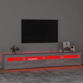 TV-Schrank mit LED-Leuchten Grau Sonoma 240x35x40 cm