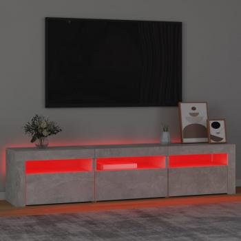 TV-Schrank mit LED-Leuchten Betongrau 180x35x40 cm