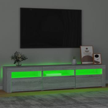 TV-Schrank mit LED-Leuchten Grau Sonoma 180x35x40 cm