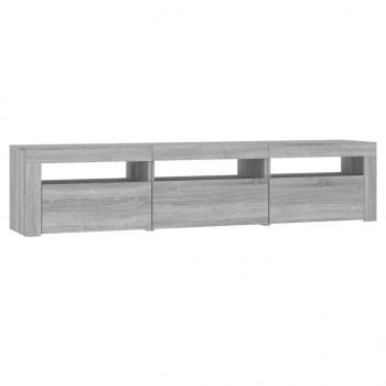 TV-Schrank mit LED-Leuchten Grau Sonoma 180x35x40 cm