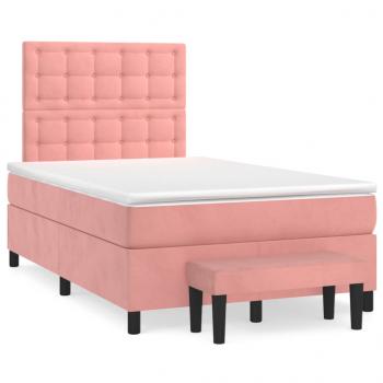 Boxspringbett mit Matratze Rosa 120x200 cm Samt