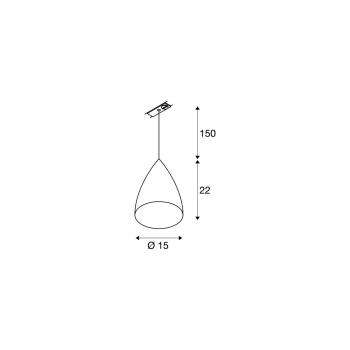 SLV TONGA 4 Pendelleuchte für Hochvolt 1Phasen-Stromschiene, Keramikschirm weiß, max. 60W, inkl. 1Phasen-Adapter (143594)