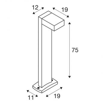 SLV QUADRASYL 75 Outdoor Standleuchte, eckig, 11W, GX53, anthrazit (232295)