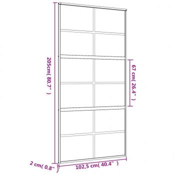 Schiebetür Golden 102,5x205 cm Matt ESG-Glas und Aluminium