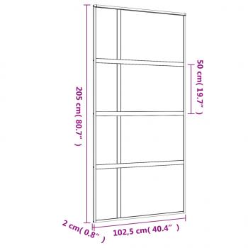 Schiebetür Golden 102,5x205 cm ESG-Klarglas und Aluminium