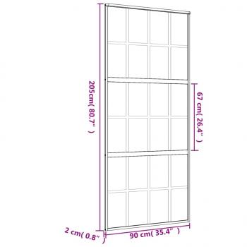 Schiebetür Golden 90x205 cm ESG-Klarglas und Aluminium