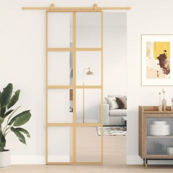 ARDEBO.de - Schiebetür Golden 76x205 cm ESG-Klarglas und Aluminium