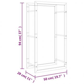 Brennholzregal 50x28x94 cm Edelstahl