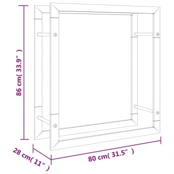 Brennholzregal 80x28x86 cm Edelstahl