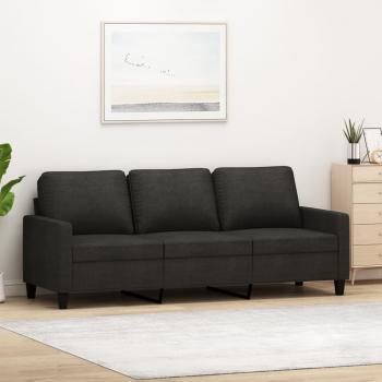 ARDEBO.de - 3-Sitzer-Sofa Schwarz 180 cm Stoff