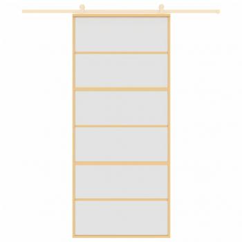 Schiebetür Golden 90x205 cm Matt ESG-Glas und Aluminium