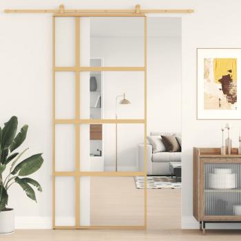 ARDEBO.de - Schiebetür Golden 90x205 cm ESG-Klarglas und Aluminium