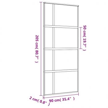 Schiebetür Golden 90x205 cm ESG-Klarglas und Aluminium