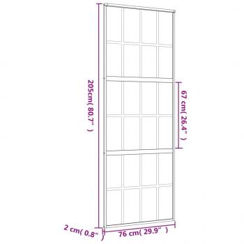 Schiebetür Golden 76x205 cm ESG-Klarglas und Aluminium