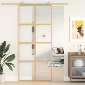 ARDEBO.de - Schiebetür Golden 90x205 cm ESG-Klarglas und Aluminium