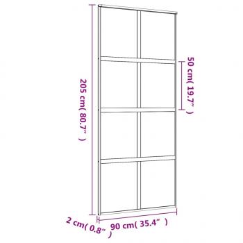 Schiebetür Golden 90x205 cm ESG-Klarglas und Aluminium