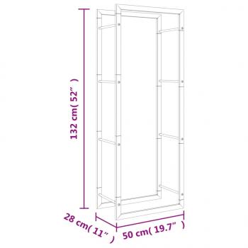 Brennholzregal 50x28x132 cm Edelstahl