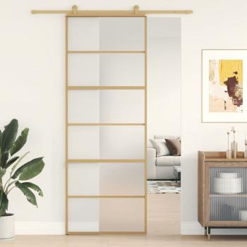 ARDEBO.de - Schiebetür Golden 76x205 cm Matt ESG-Glas und Aluminium