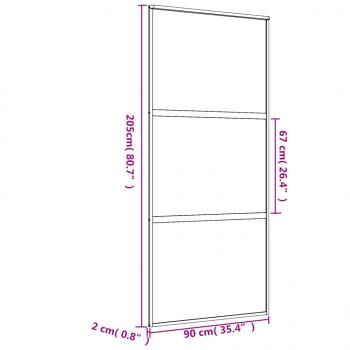 Schiebetür Golden 90x205 cm ESG-Klarglas und Aluminium