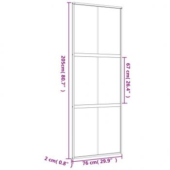 Schiebetür Golden 76x205 cm ESG-Klarglas und Aluminium