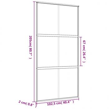 Schiebetür Golden 102,5x205 cm ESG-Klarglas und Aluminium