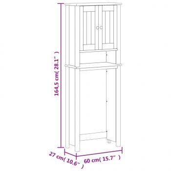 Toilettenschrank BERG Weiß 60x27x164,5 cm Massivholz