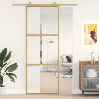 ARDEBO.de - Schiebetür Golden 76x205 cm ESG-Klarglas und Aluminium