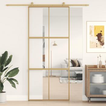 ARDEBO.de - Schiebetür Golden 90x205 cm ESG-Klarglas und Aluminium