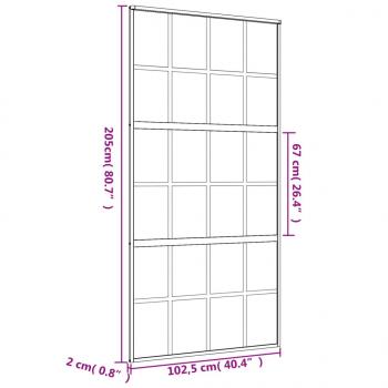 Schiebetür Golden 102,5x205 cm ESG-Klarglas und Aluminium