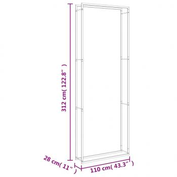 Brennholzregal 110x28x312 cm Edelstahl