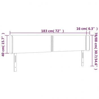 LED Kopfteil Schwarz 183x16x78/88 cm Kunstleder