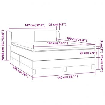 Boxspringbett mit Matratze Creme 140x190 cm Stoff