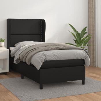 ARDEBO.de - Boxspringbett mit Matratze Schwarz 90x190 cm Kunstleder