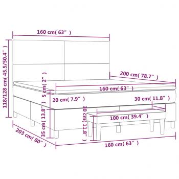 Boxspringbett mit Matratze Rosa 160x200 cm Samt