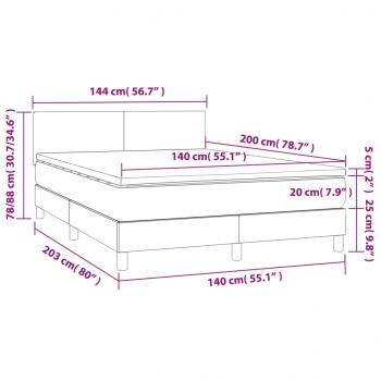 Boxspringbett mit Matratze Creme 140x200 cm Stoff