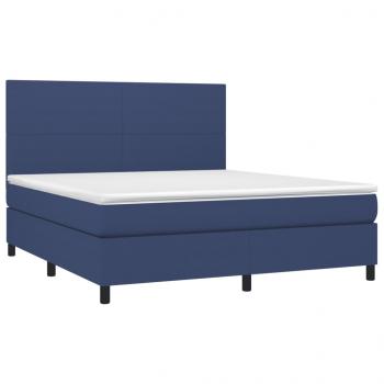 Boxspringbett mit Matratze Blau 160x200 cm Stoff