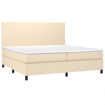 Boxspringbett mit Matratze Creme 200x200 cm Stoff