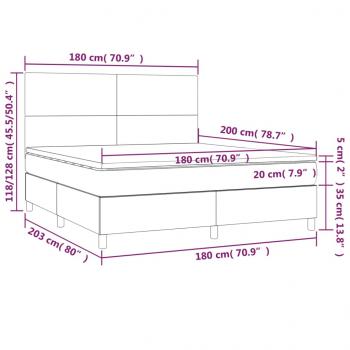 Boxspringbett mit Matratze Rosa 180x200 cm Samt