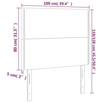 Kopfteile 2 Stk. Weiß 100x5x78/88 cm Kunstleder