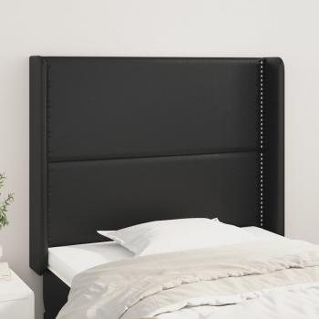 ARDEBO.de - Kopfteil mit Ohren Schwarz 93x16x118/128 cm Kunstleder