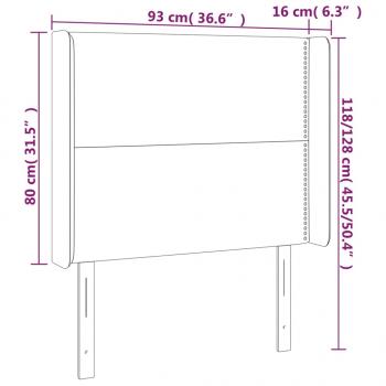 Kopfteil mit Ohren Schwarz 93x16x118/128 cm Kunstleder