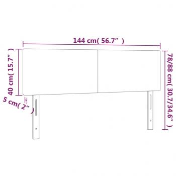 LED Kopfteil Grau 144x5x78/88 cm Kunstleder