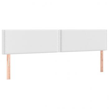 LED Kopfteil Weiß 180x5x78/88 cm Kunstleder