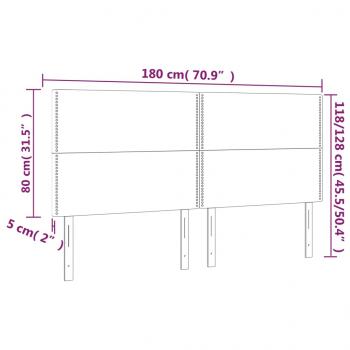 LED Kopfteil Rosa 180x5x118/128 cm Samt