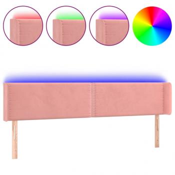 LED Kopfteil Rosa 183x16x78/88 cm Samt