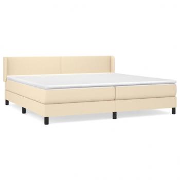 Boxspringbett mit Matratze Creme 200x200 cm Stoff