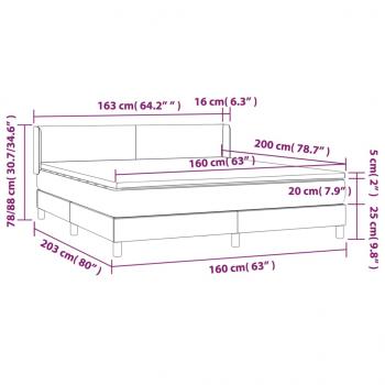 Boxspringbett mit Matratze Rosa 160x200 cm Samt