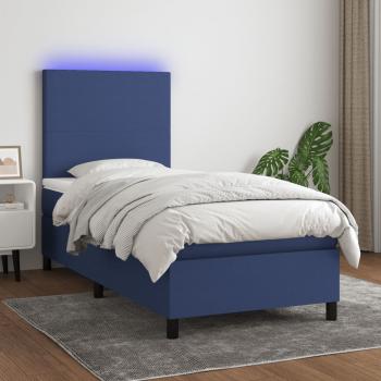 ARDEBO.de - Boxspringbett mit Matratze & LED Blau 80x200 cm Stoff