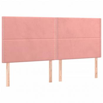 Boxspringbett mit Matratze Rosa 180x200 cm Samt